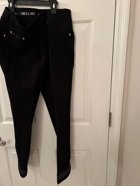 Black Embellished Ponte Leggings